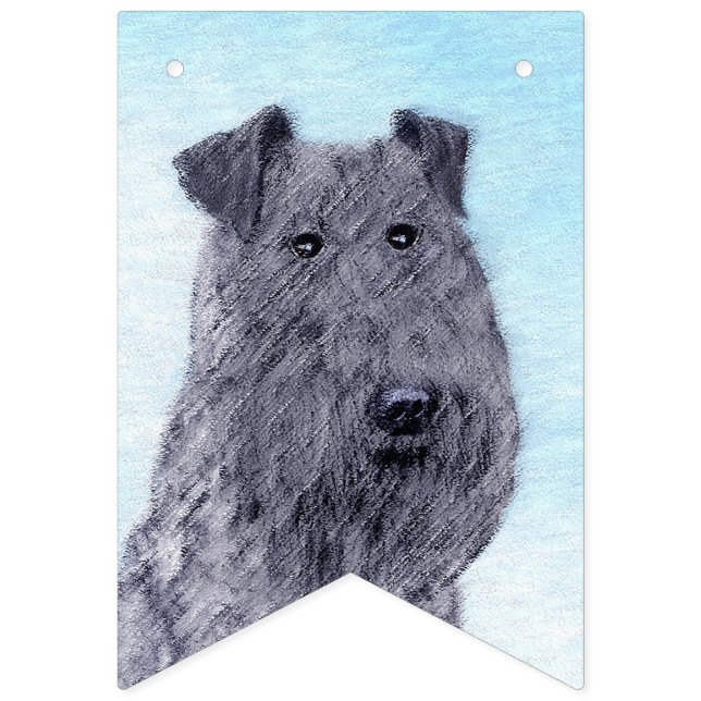 Bannière À Fanions Kerry Blue Terrier peinture mignonne Chien d'origi (Premier drapeau)