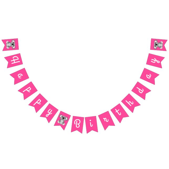 Bannière À Fanions Koala Bear Cute Kid Anniversaire (Tout)