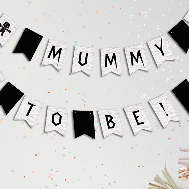 Bannière À Fanions La maman doit être le Baby shower d'Halloween (Mummy to Be Halloween Baby Shower Bunting Flags
)