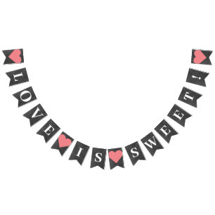 Bannière À Fanions L'amour est table de dessert Mariage sucré