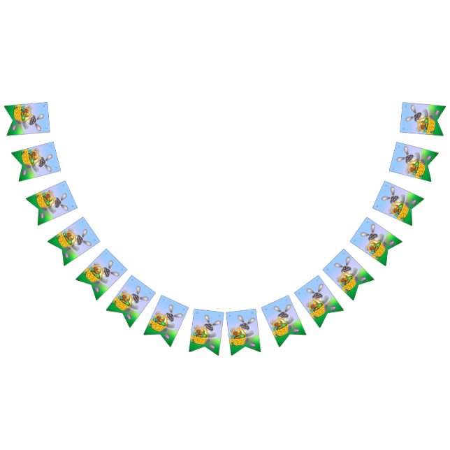 Bannière À Fanions Lapin de Pâques (Tout)