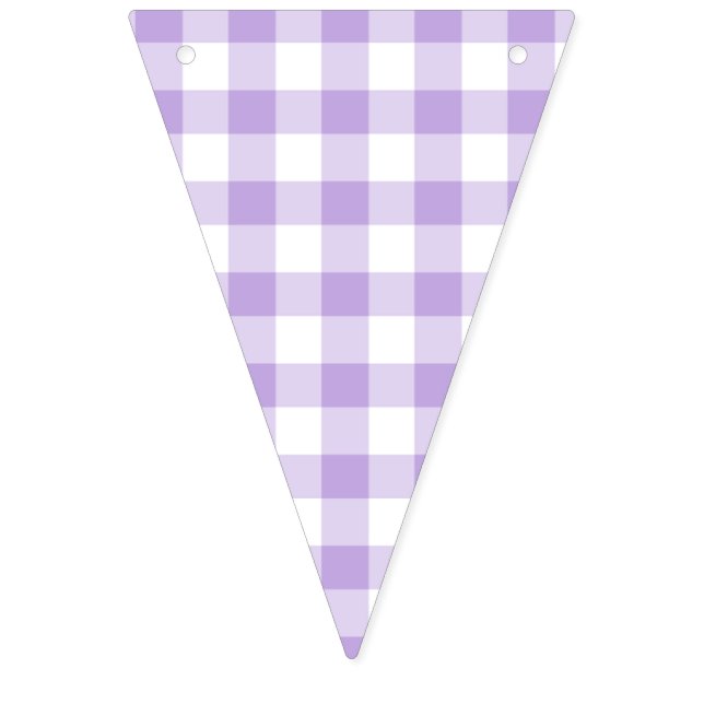 Bannière À Fanions Lavande douce En vichy classique (Premier drapeau)