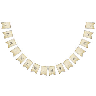 Bannière À Fanions Le nouveau mariage Mr & Mrs Vintage