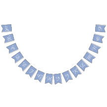 Lettres Sérénité Bleu et Blanc Script Personnalisé