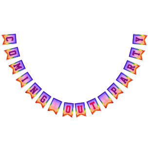 Bannière À Fanions LGBTQIA - Gay pride   Sortir de la fête