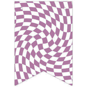Bannière À Fanions Lilac Purple Mariage Collection Vérifier À damiers