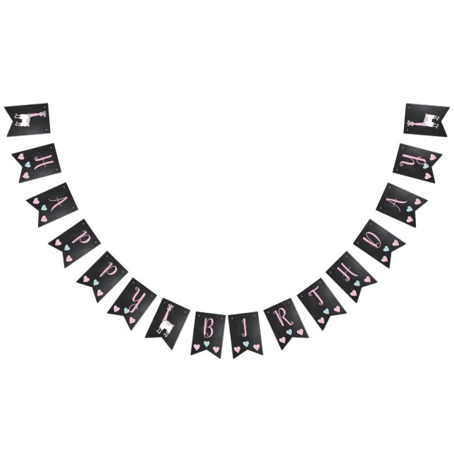 Bannière À Fanions Llama Pyjama Filles Roses Dormir Fête (Tout)