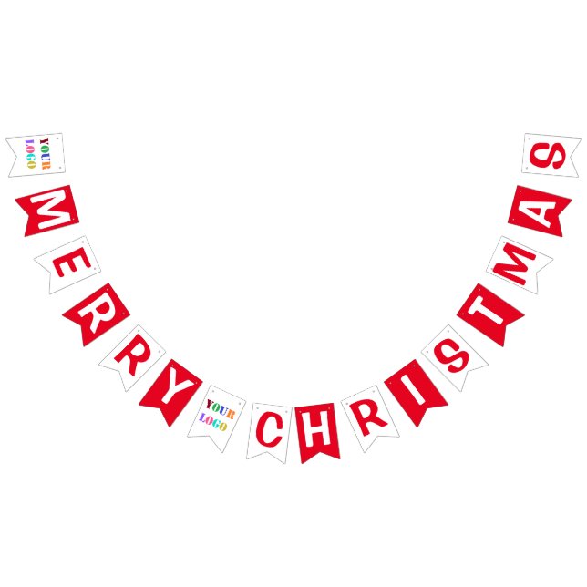 Bannière À Fanions Logo personnalisé Entreprise Fête de Noël (Tout)