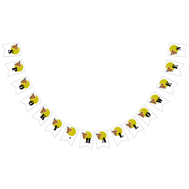 Bannière À Fanions Lune Wolf, Halloween (Tout)