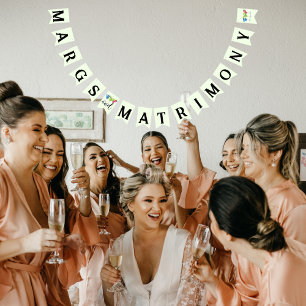 Bannière À Fanions Marges et Mariage Chic Margarita Trio Lime Green