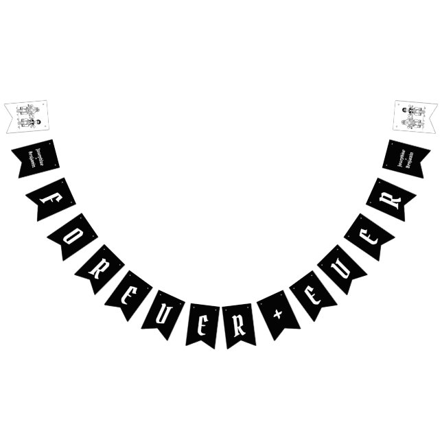 Bannière À Fanions Mariage Couple Biker personnalisé (Tout)