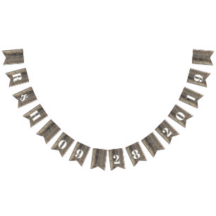 Bannière À Fanions mariage de la grange à grains de bois rustique de 