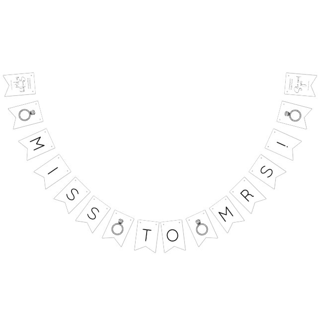 Bannière À Fanions Mariage Moderne Fête de Fiançailles (Tout)