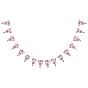 Bannière À Fanions Mariage Shabby Pink Pastel Fleurs Floral Party