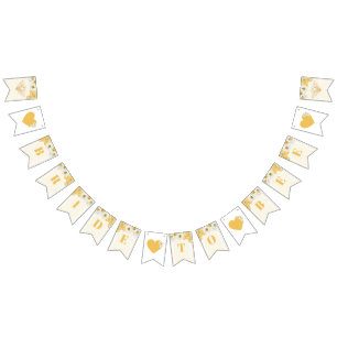 Bannière À Fanions Mariée à Bee Bumblebee Miel Fête des mariées sucré