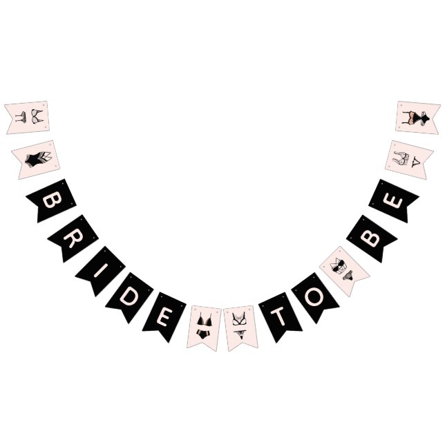 Bannière À Fanions Mariée à être Lingerie Bridal Bachelorette (Tout)
