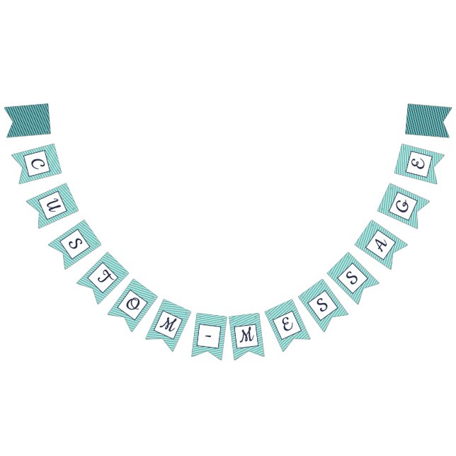 Bannière À Fanions Marine Personnalisée Et Broutage De Preppy Turquoi (Tout)