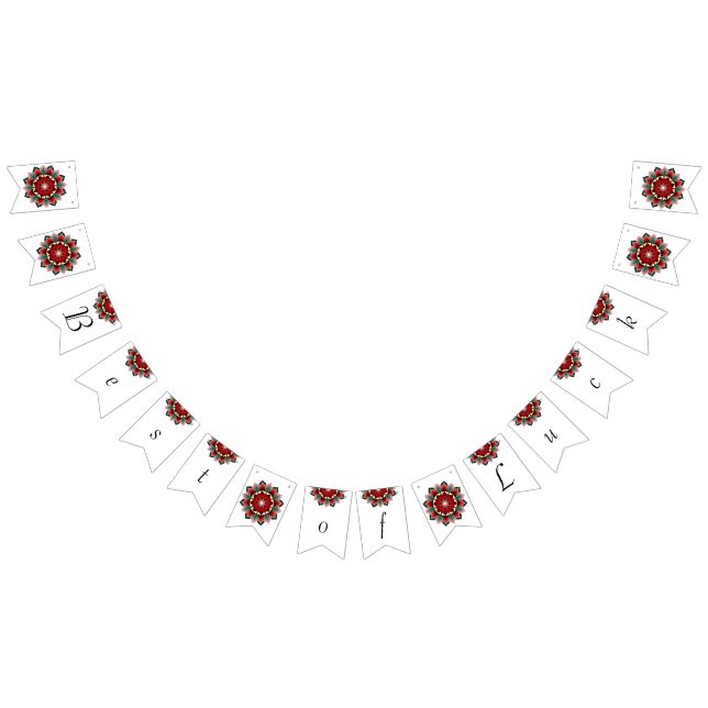 Bannière À Fanions Meilleur de la chance. Mandala en rouge (Tout)