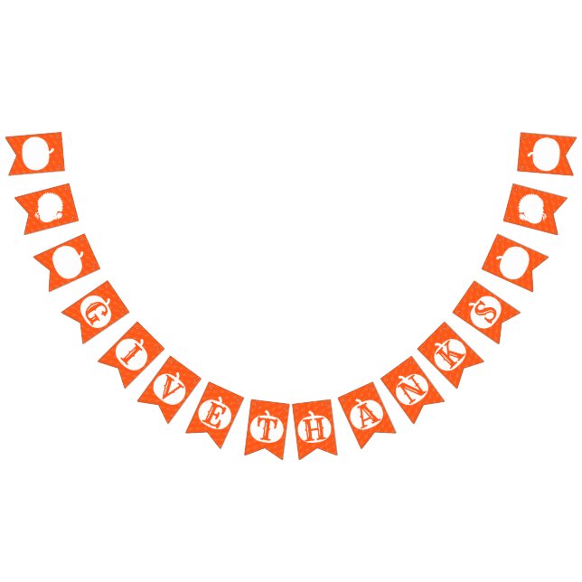Bannière À Fanions Merci Citrouille Orange Motif Thanksgiving (Tout)