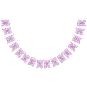 Bannière À Fanions Mermaid 2e anniversaire Modifier Modifier le texte