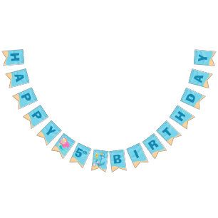 Bannière À Fanions Mermaid Girl Cute Custom Kids Pool Anniversaire