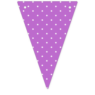 Bannière À Fanions Micro pois blanc - Orchidée violet