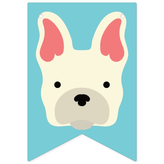 Bannière À Fanions Mignonne Chien-taureau français. (Premier drapeau)