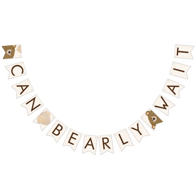 Bannière À Fanions Mignonne Ours Nous Pouvons Attendre Baby shower Se (Tout)