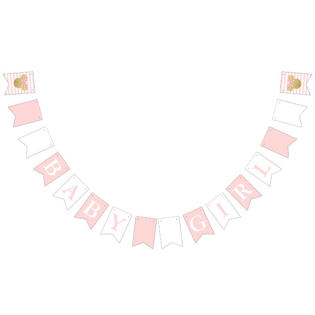 Bannière À Fanions Minnie | Baby shower or et rose (Tout)