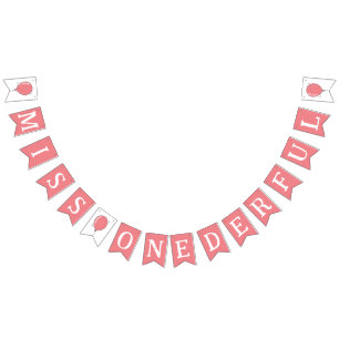 Bannière À Fanions Miss Onederful 1er Birthday Balloon Kids Pink