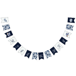 Bannière À Fanions Mlle à Mme Fête des mariées Quelque chose de bleu