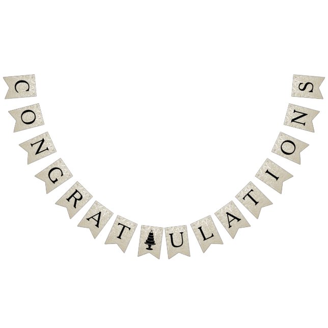 Bannière À Fanions Monogramme de gâteau mariage (Tout)