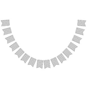 Bannière À Fanions Motif cachemire noir et blanc – Art textile élégan