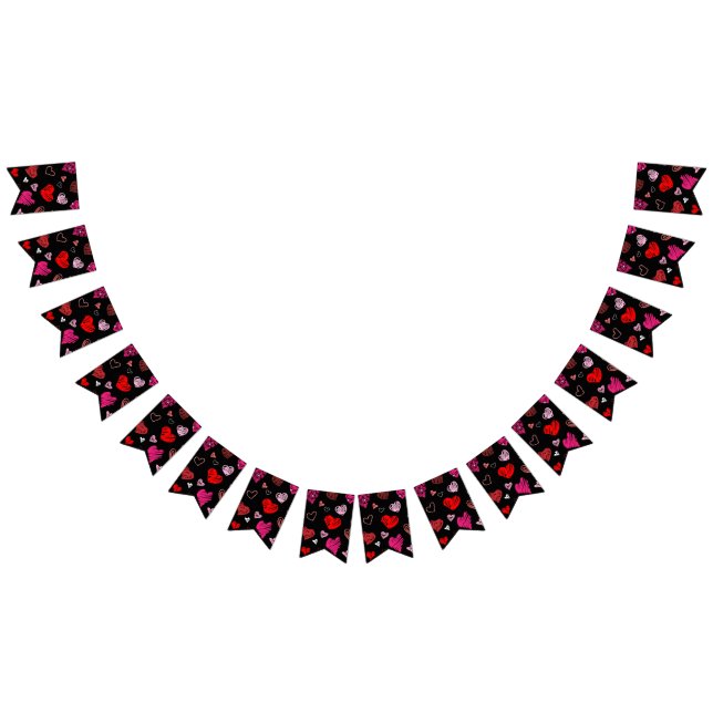 Bannière À Fanions Motif de coeur (Tout)