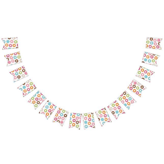 Bannière À Fanions Motif de Donuts Colorés Rétro pour une Fête Amusan (Tout)