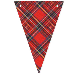 Bannière À Fanions Motif de plaids de tartan - tissu rouge