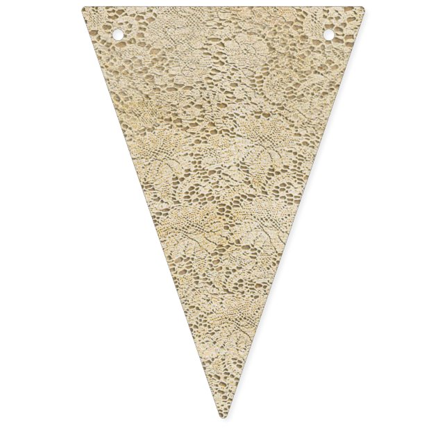 Bannière À Fanions Motif floral de vieille dentelle de crochet + vos (Premier drapeau)
