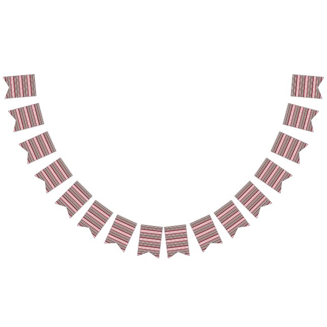 Bannière À Fanions motif rayé rouge et blanc (Tout)