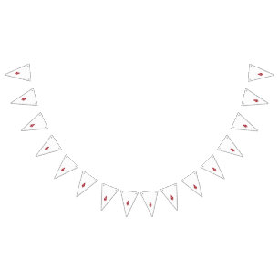 Bannière À Fanions motif rouge et bleu sur un arrière - plan blanc