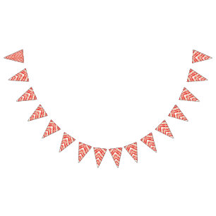 Bannière À Fanions Motifs et motifs de texture rouge, orange et rose