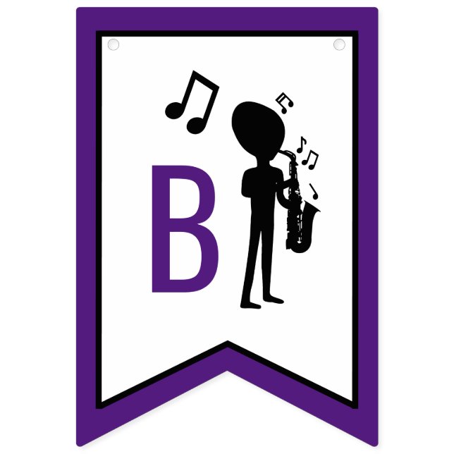 Bannière À Fanions Musicien Alien, Anniversaire (Deuxième drapeau)