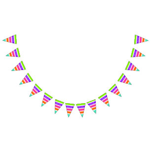 Bannière À Fanions Neon Multicolore Stripes + vos idées