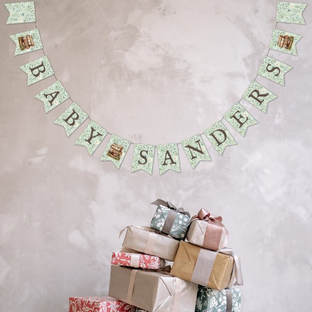 Bannière À Fanions Nouveau Chapitre - Pile de livres fleur sauvage 'B (Créateur téléchargé)