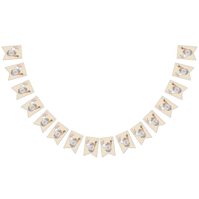 Bannière À Fanions OEuf de Pâques et lapin de Pâques (Tout)