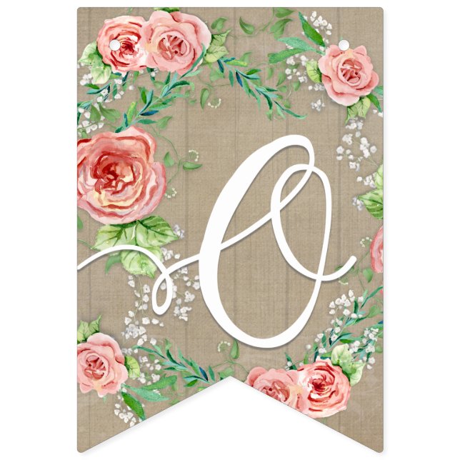 Bannière À Fanions Oh Baby Girl Douche BOHO Nursery Room Pennant Rose (Troisième drapeau)
