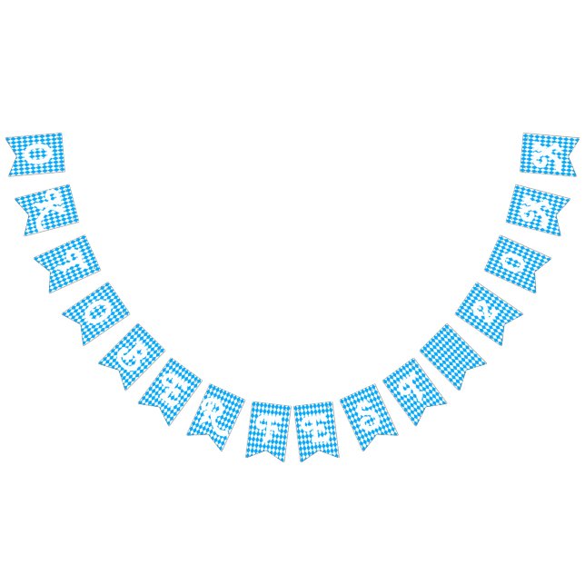 Bannière À Fanions Oktoberfest Ajouter Année Bleu Blanc Diamants Moti (Tout)