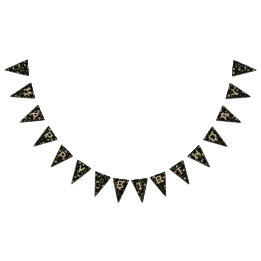 Bannière À Fanions Opossum dans un champ de Berry en noir