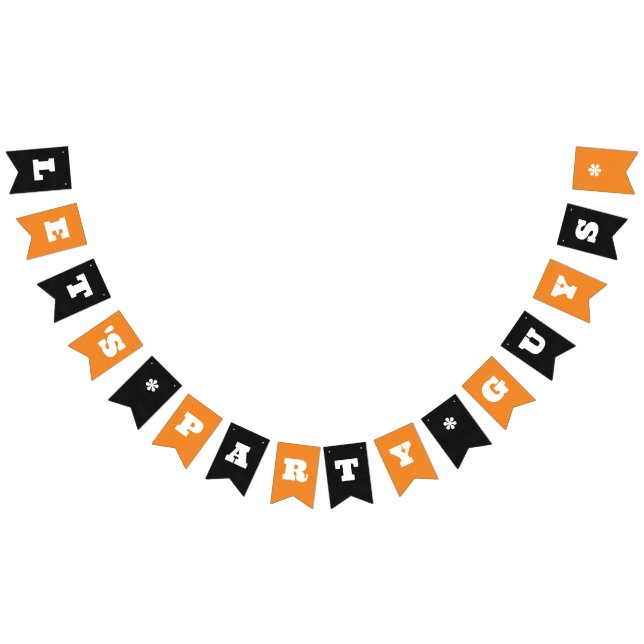Bannière À Fanions Orange / Noir Personnalisé Party ou Événement de t (Tout)