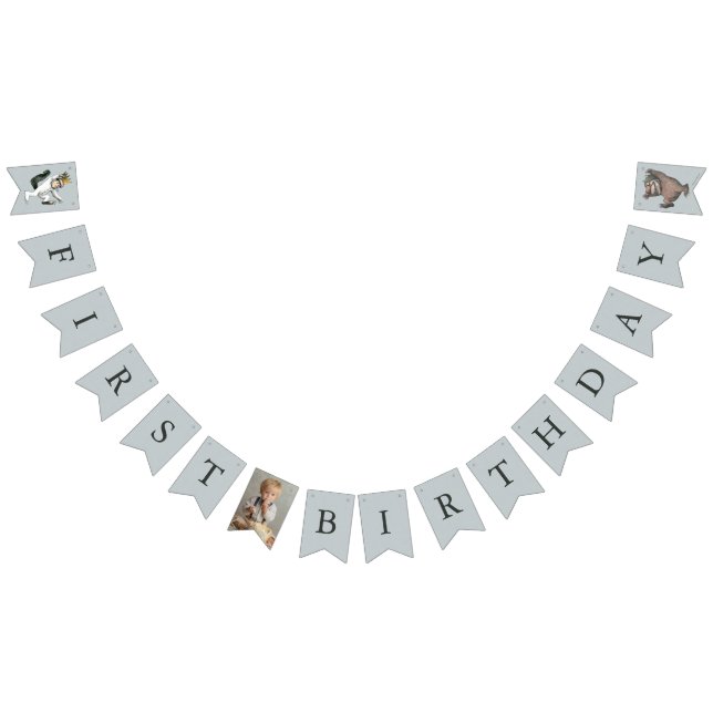 Bannière À Fanions Où les choses sauvages sont premier anniversaire (Tout)