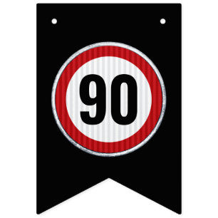Bannière À Fanions Panneau de limitation de vitesse pour 90e annivers